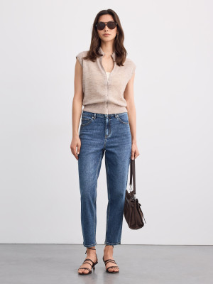 Mohito - Mom-Jeans im Slim-Fit - Navy - 44
