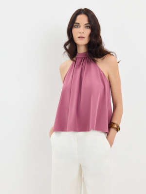 Mohito - Bluse mit Rüschen - Hellviolett - L