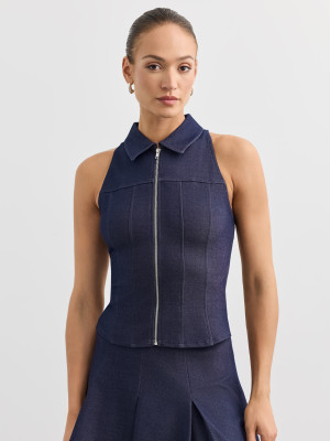 Mohito - Top con cerniera - steel blue - XS