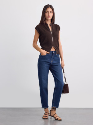 Mohito - Mom-Jeans im Slim-Fit - Navy - 36