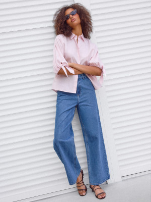 Mohito - Jeansy wide leg - niebieski -