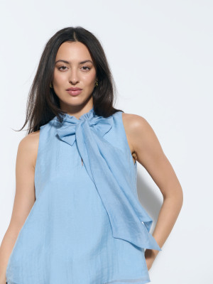 Mohito - Blusa in misto lyocell - azzurro - 34