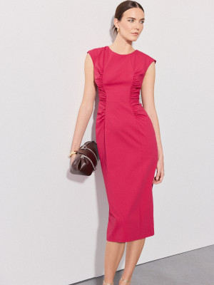 Mohito - Abito midi con arricciatura - fucsia - XXS