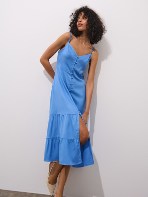 Mohito - Midikleid aus Viskose - Hellblau - 40
