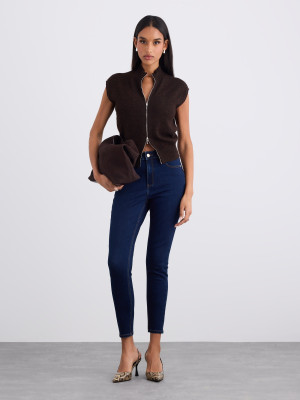 Mohito - Vaqueros skinny fit de talle alto - steel blue - 32