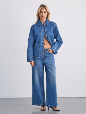 Mohito - Jeansy wide leg petite - niebieski -