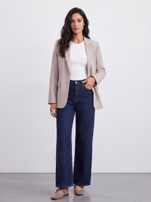 Mohito - Jeansy wide leg petite - granatowy -