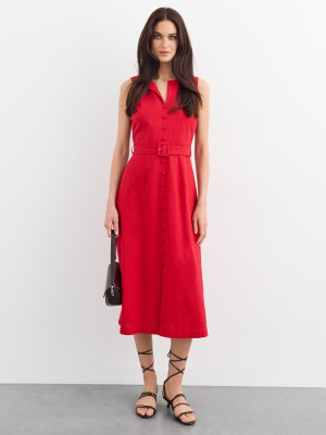 Mohito - Midi-Hemdkleid - Rot - 36
