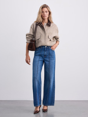 Mohito - Jeansy wide leg - niebieski -