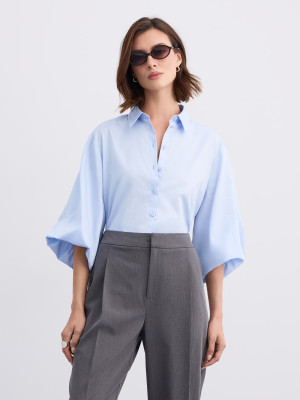 Mohito - Camisa con manga abullonada - azul pálido - 36