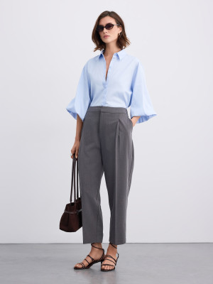 Mohito - Hemdbluse mit Puffärmeln - Blau - 32