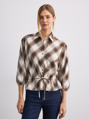 Mohito - Camicia a quadri - beige - 32