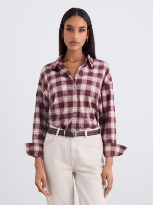 Mohito - Camisa a cuadros - maroon - 32