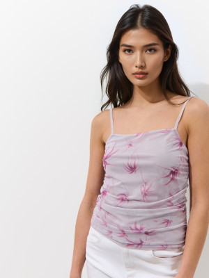 Mohito - Gerafftes Jersey-Top - Pastellrosa - M