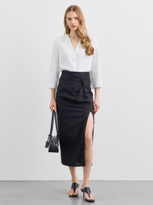Mohito - Linen and viscose blend blouse - bianco - 40
