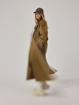 Mohito - Trenchcoat mit Gürtel - Dunkelbraun - M/L