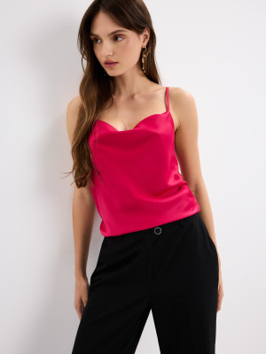 Mohito - Top mit Federn - Fuchsia - 44