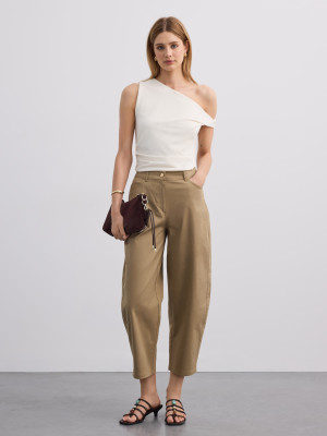 Mohito - Spodnie slouchy - oliwkowy -