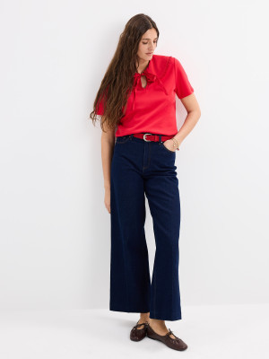 Mohito - Jeansy wide leg - granatowy -