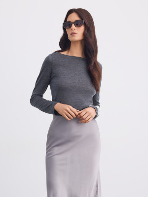 Mohito - Jersey en mezcla de lana - gris oscuro - XS