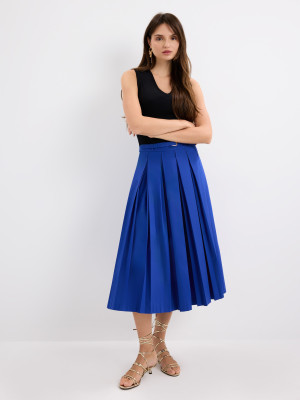 Mohito - Midi skirt with belt - indaco - 34