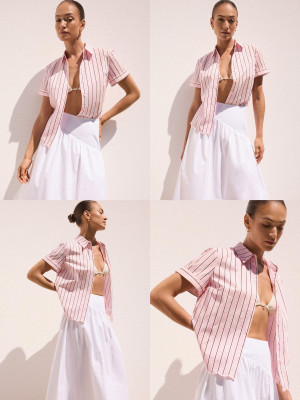 Mohito - Camicia con maniche corte - rosa pastello - 40
