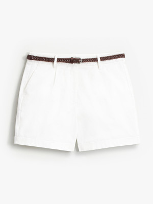 Mohito - Shorts mit Gürtel - Creme - 32