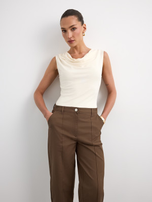 Mohito - Blusa con scollo ad anello - panna - S