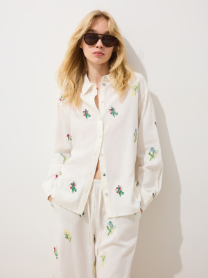Mohito - Camicia con dettagli ricamati - bianco - 34
