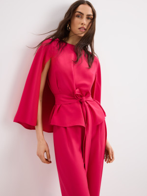 Mohito - Bluse mit Bindedetail - Fuchsia - 32