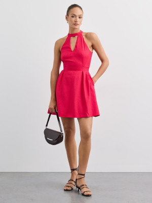 Mohito - Mini abito con scollo all'americana - fucsia - 32