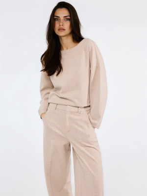 Mohito - Blusa scollo a barca - beige - L