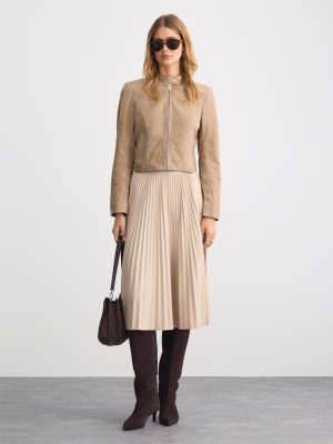 Mohito - Fustă midi plisată - Beige - 32