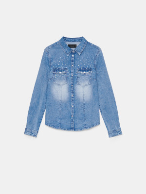 Mohito - Hemdbluse aus Denim - Blau - 32