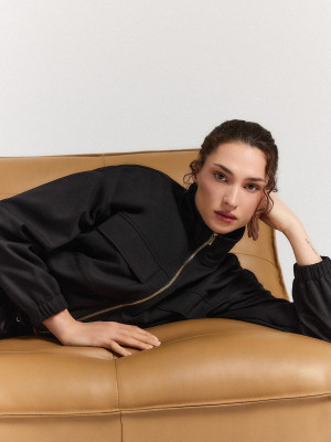 Mohito - Sweatshirt mit Reißverschlüssen - Schwarz - 34