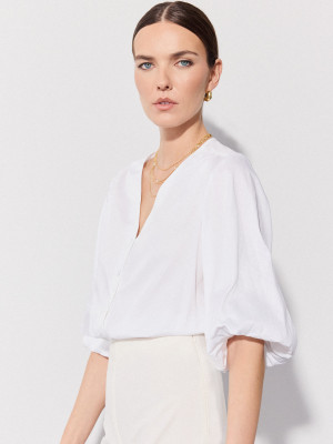 Mohito - Blusa con maniche a palloncino - bianco - 44