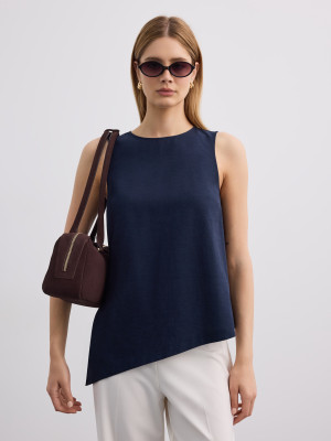Mohito - Top mit Federn - Navy - 40