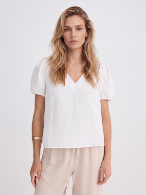 Mohito - Shirt mit Kurzen Ärmeln - Weiß - 36
