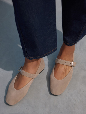 Mohito - Ballerinas aus Leder - Beige - 35