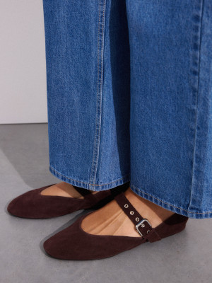 Mohito - Ballerinas aus Leder - Dunkelbraun - 35