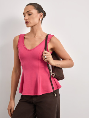 Mohito - Top con base svasata - rosa shocking - S