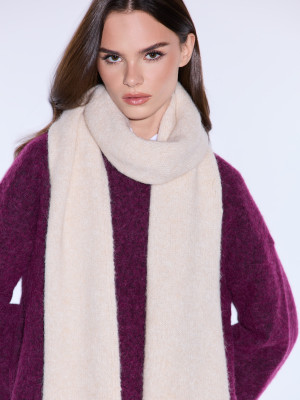 Mohito - Fular cu adaos de lână de alpaca - Ivory - ONE SIZE