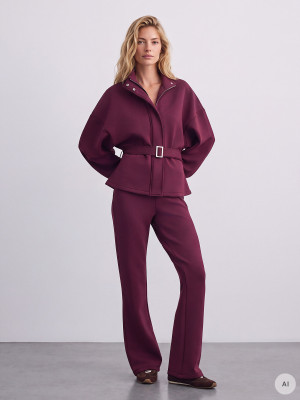 Mohito - Pantalón de pernera recta - maroon - L