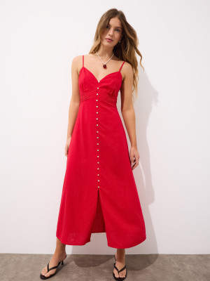 Mohito - Maxi abito con spalline - rosso - 34