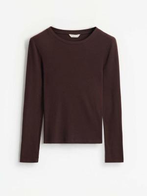 Mohito - Figurbetonte Bluse - Braun - XS