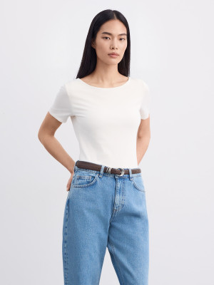 Mohito - T-Shirt mit kurzen Ärmeln - Creme - L