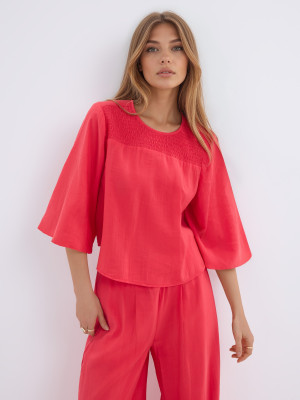 Mohito - Blusa in misto modal - rosso - 40