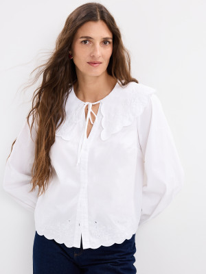 Mohito - Blusa con colletto decorativo - bianco - 32