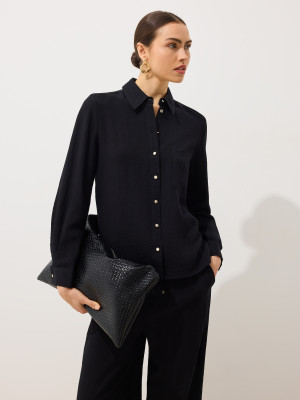 Mohito - Camicia in misto viscosa - nero - 34