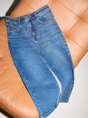 Mohito - Midi-Rock aus Denim - Blau - 32